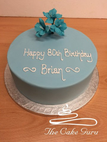 Blue Blossoms Birthday Cake