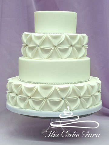 Geometric Design Diamante Wedding Cake