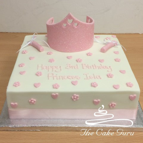 Pink Princess Crown Birthday Cake