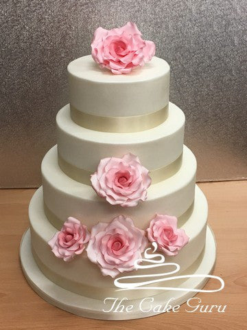 Dusky Roses Wedding Cake