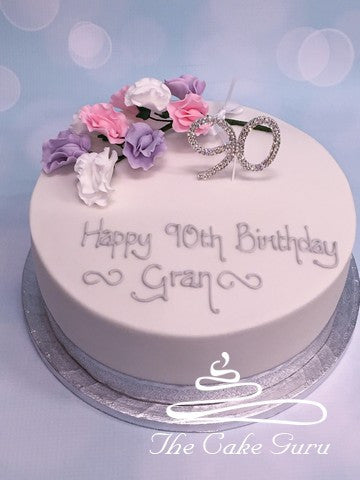 Sweet Peas and Diamante Number Cake