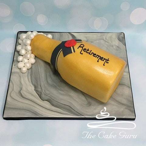 Champagne Bottle Retirement Cake