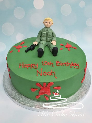 Paintballing Boy Birthday Cake