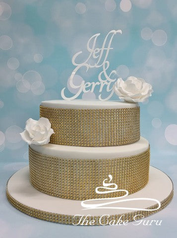 Gold Diamante Anniversary Cake