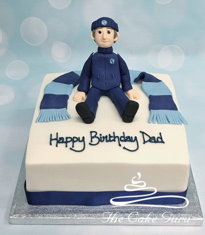 Football Fan with Team Scarf Birthday Cake