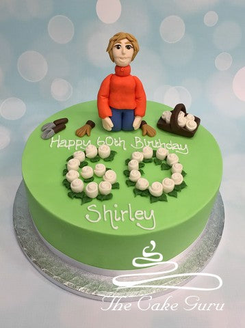 Ivory Roses Lady Gardener Birthday Cake