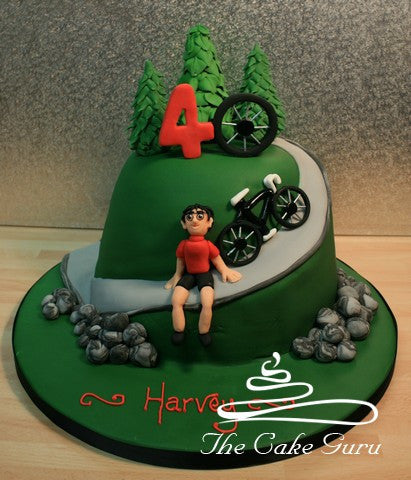 Mountain Cycling Enthusiast Cake