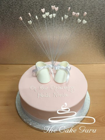 White Booties and Hearts Cake