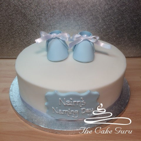 Booties Naming Day Cake