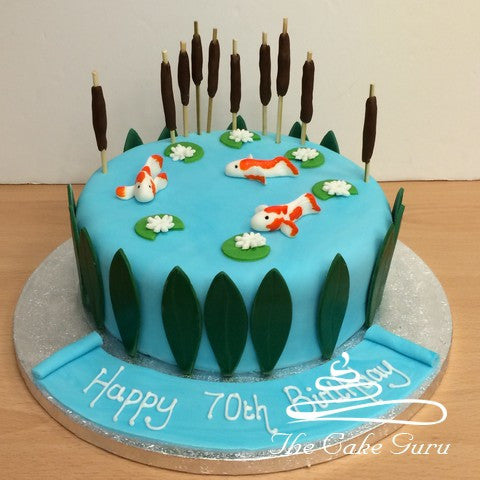 Koi Carp Fish Pond Cake