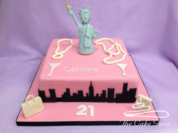 Pink New York City Cake