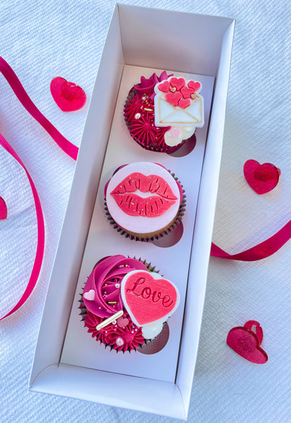 Box of 3 Valentines Cupcakes