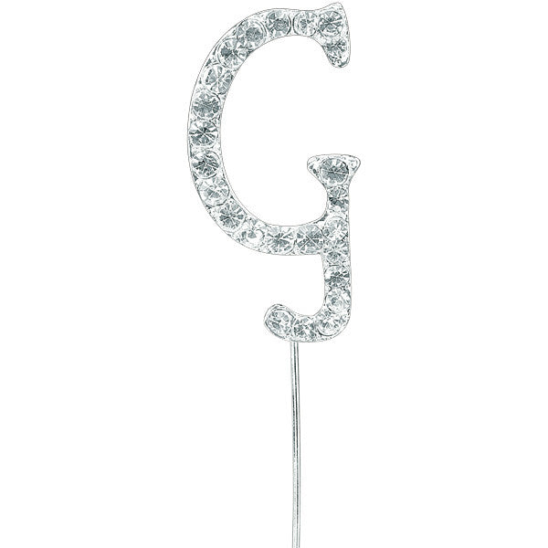 Diamante Letter Cake Pick - G
