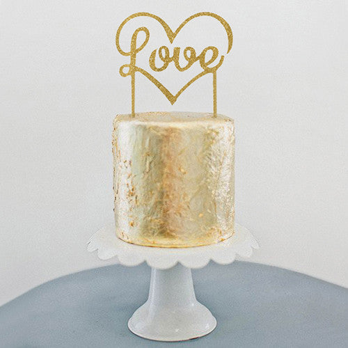 Love Cake Topper - Gold