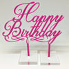 Happy Birthday Acrylic Cake Topper - Pink