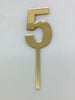 Individual Number Acrylic Cake Toppers - 5