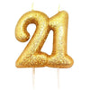 Gold Glitter Number Candles - 21