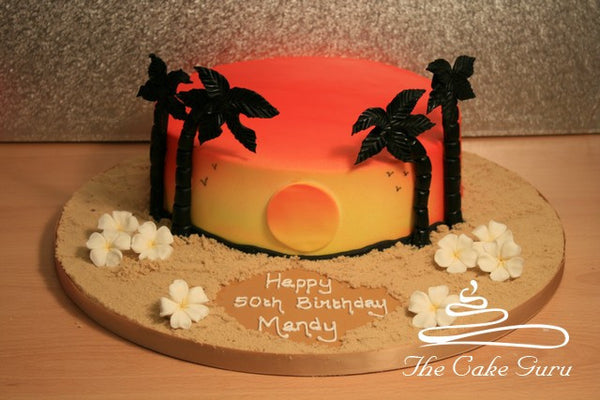 Sunset Beach Birthday Cake