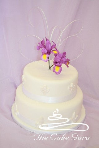 Purple Iris Wedding Cake