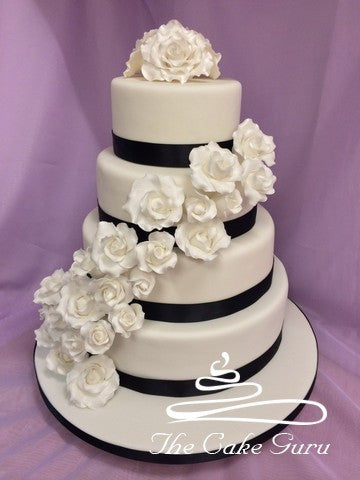 Roses Cascade Wedding Cake