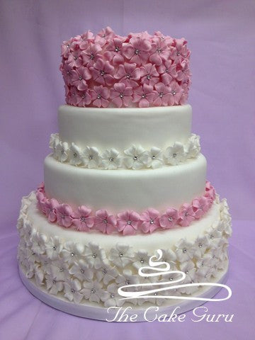 Pastel Blossoms Wedding Cake
