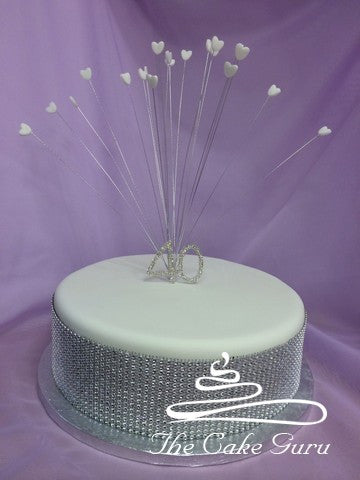 Diamante Sparkle with Heart Spray Cake