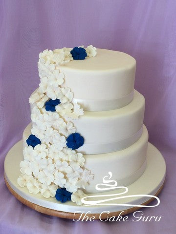 Ivory Blossom Cascade Wedding Cake