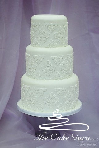 Damask Design Wedding Cake