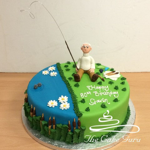 Fishing Fan Birthday Cake
