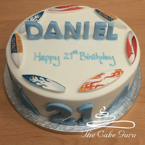 Surfing Fan Birthday Cake