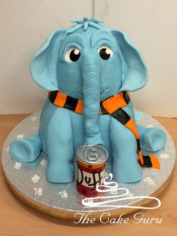 Blue Elephant Birthday Cake