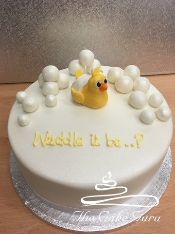 Baby Duck Gender Reveal Cake