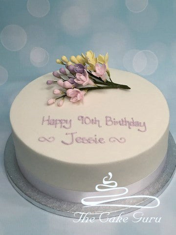 Freesia Spray Birthday Cake