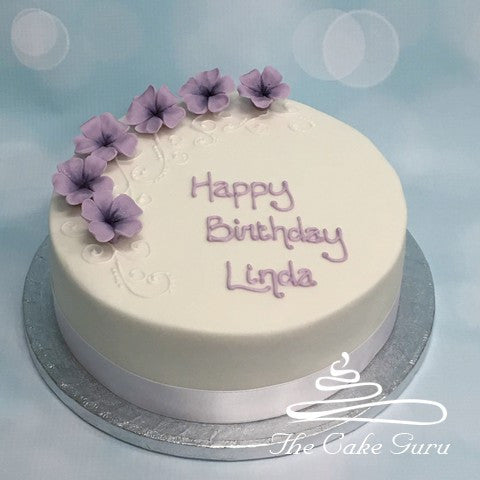 Purple Blossoms Birthday cake