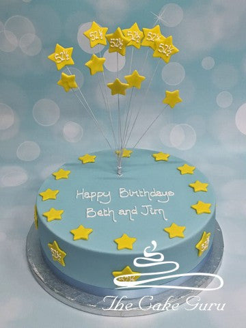 Joint Birthday Stars Spray Cake