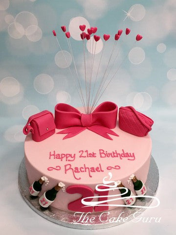 Fuchsia Handbags Birthday Cake