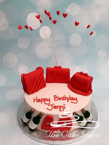 Red Handbags Birthday Cake