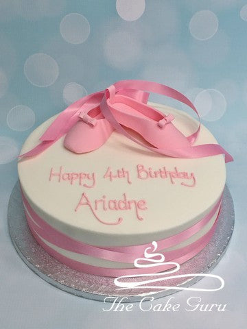 Pink Ballet Shoes Birthday Cake