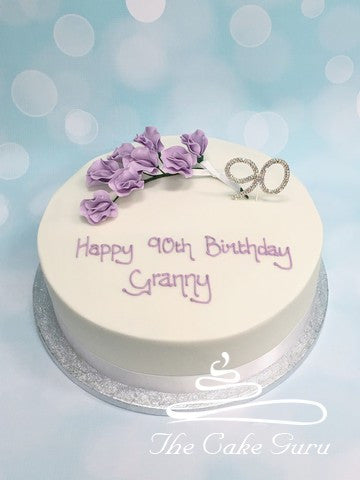 Lavender Sweet Pea Spray Birthday Cake