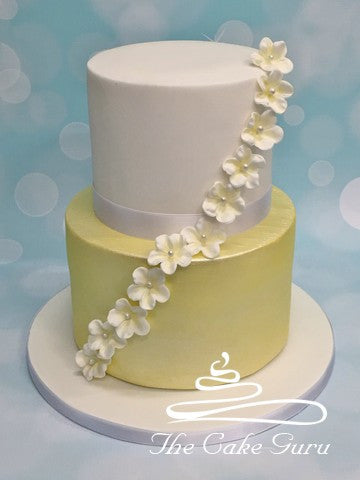 Shimmering Ivory Wedding Cake