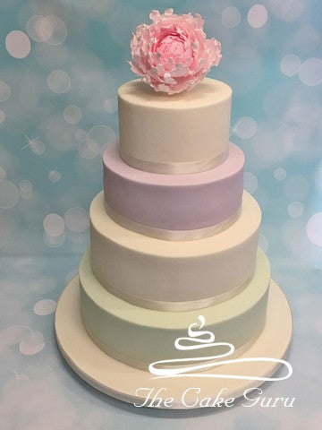 Pastels and Peony Wedding Cake