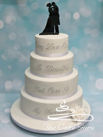 "Every Love Story Is Beautiful" Wedding Cake