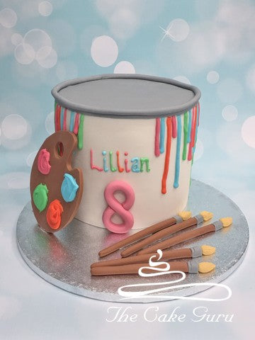 Dripping Paint Pot Birthday Cake