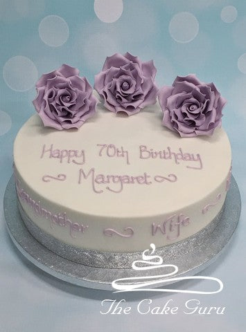 Lilac Roses Birthday Cake