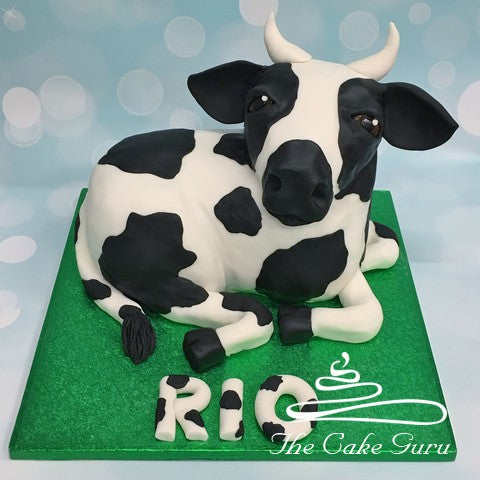 Carved Freesian Cow Cake