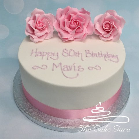 Soft Pink Roses Birthday Cake