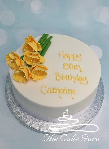 Daffodil Spray Birthday Cake