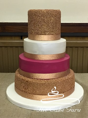 Rose Gold Textured Wedding Cake