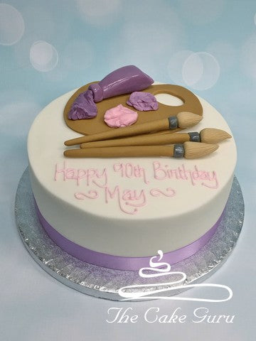 Pastel Artist's Palette Birthday Cake