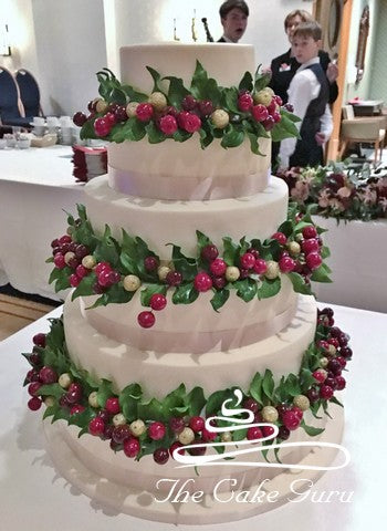 Autumn Berries 6 Tier Wedding Cake